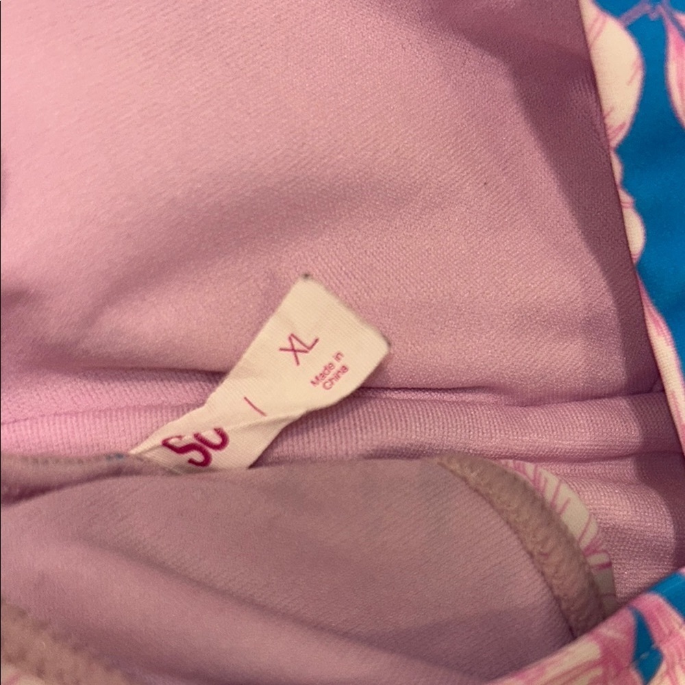 Tropical Blue and Pink Bikini Top - Picture 6 of 6